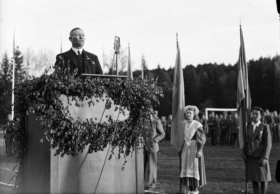per edvin skold forsvarsminister tal svenska flaggans dag 1941 uppsala OTXF go